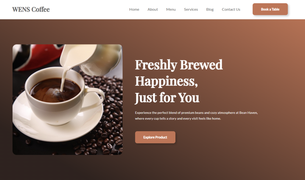 WENS Coffee homepage hero