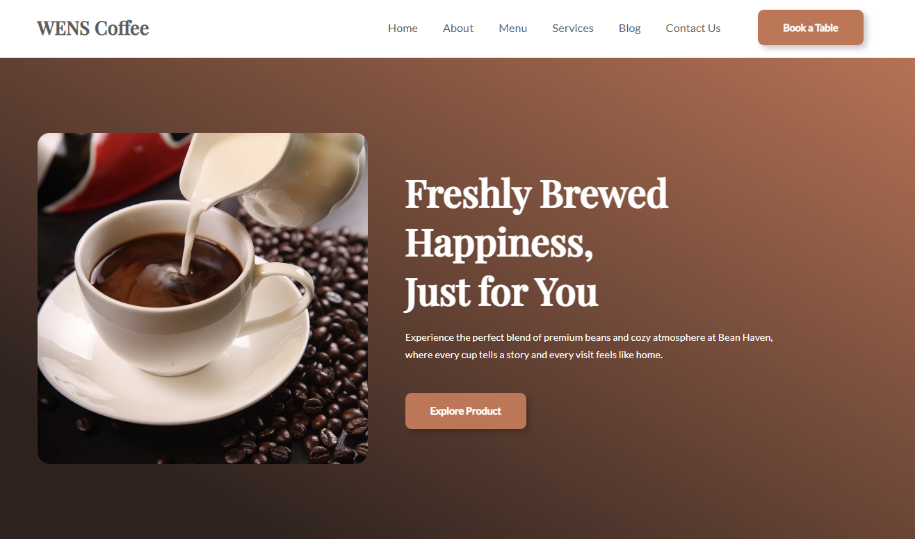WENS Coffee homepage hero