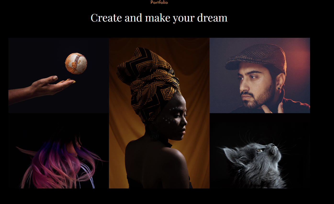 Photography portfolio image grid