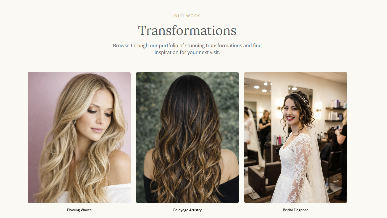 Luxe Hair Salon transformations lookbook