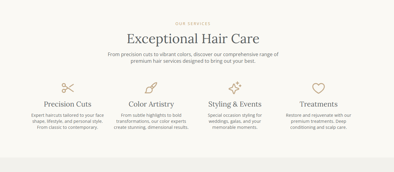Luxe Hair Salon services overview