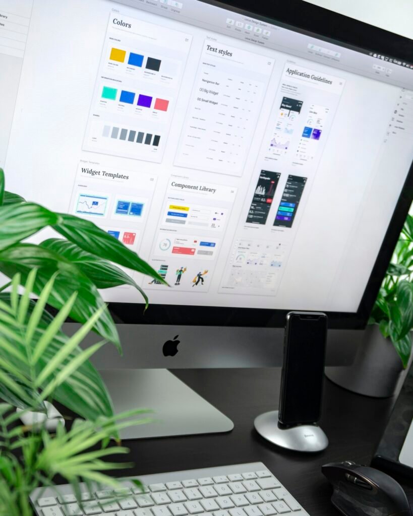 Layout sketches and structure on a studio desk